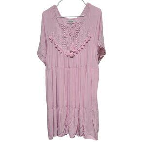 Pink boho short dress